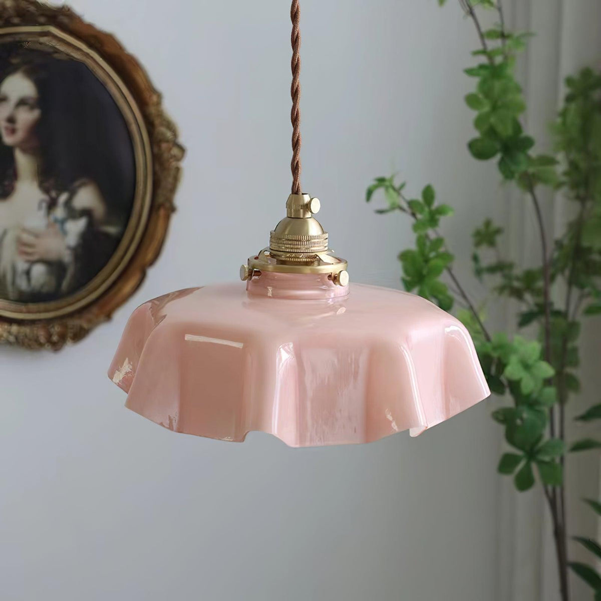 Civen Farmhouse Ruffled Pendant Light