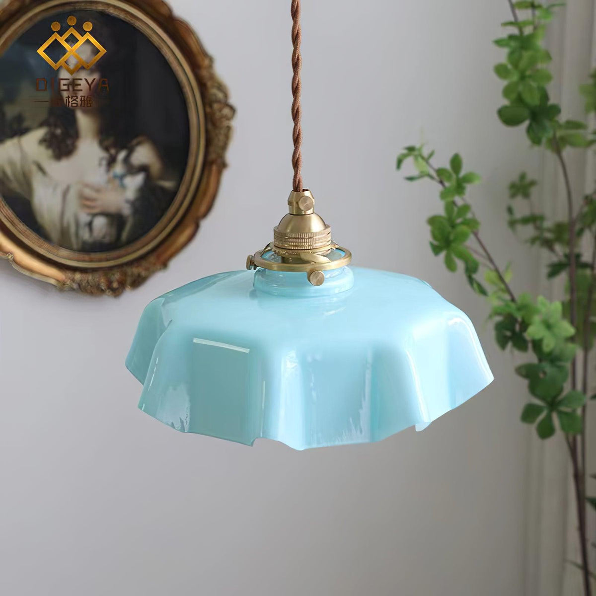 Civen Farmhouse Ruffled Pendant Light