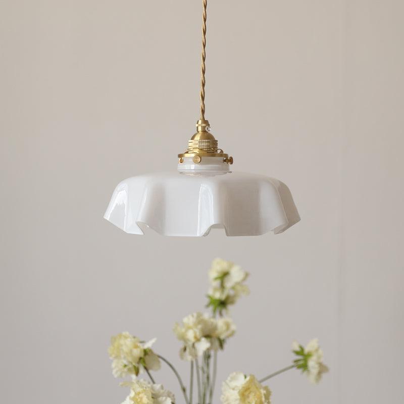 Civen Farmhouse Ruffled Pendant Light