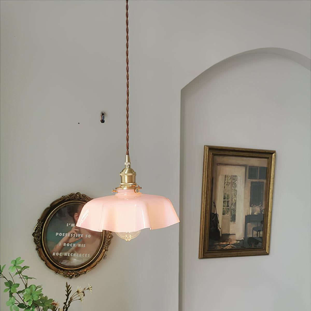 Civen Farmhouse Ruffled Pendant Light