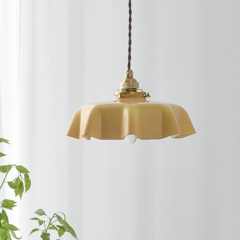 Civen Farmhouse Ruffled Pendant Light