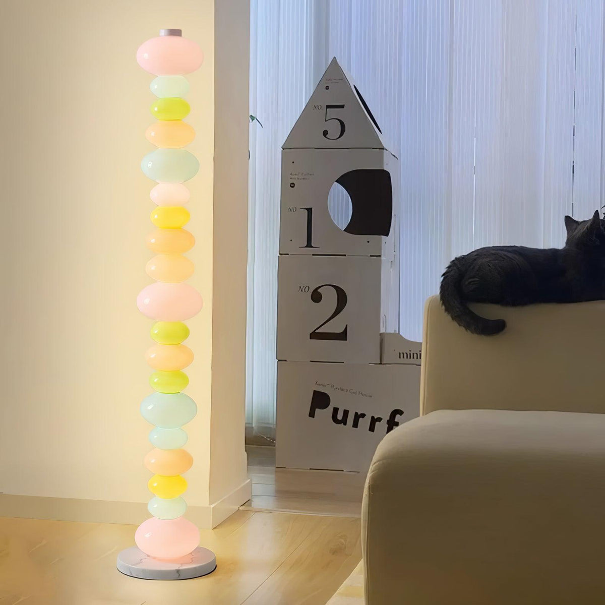 Avelare konstnärlig lekfull golvlampa i marmor
