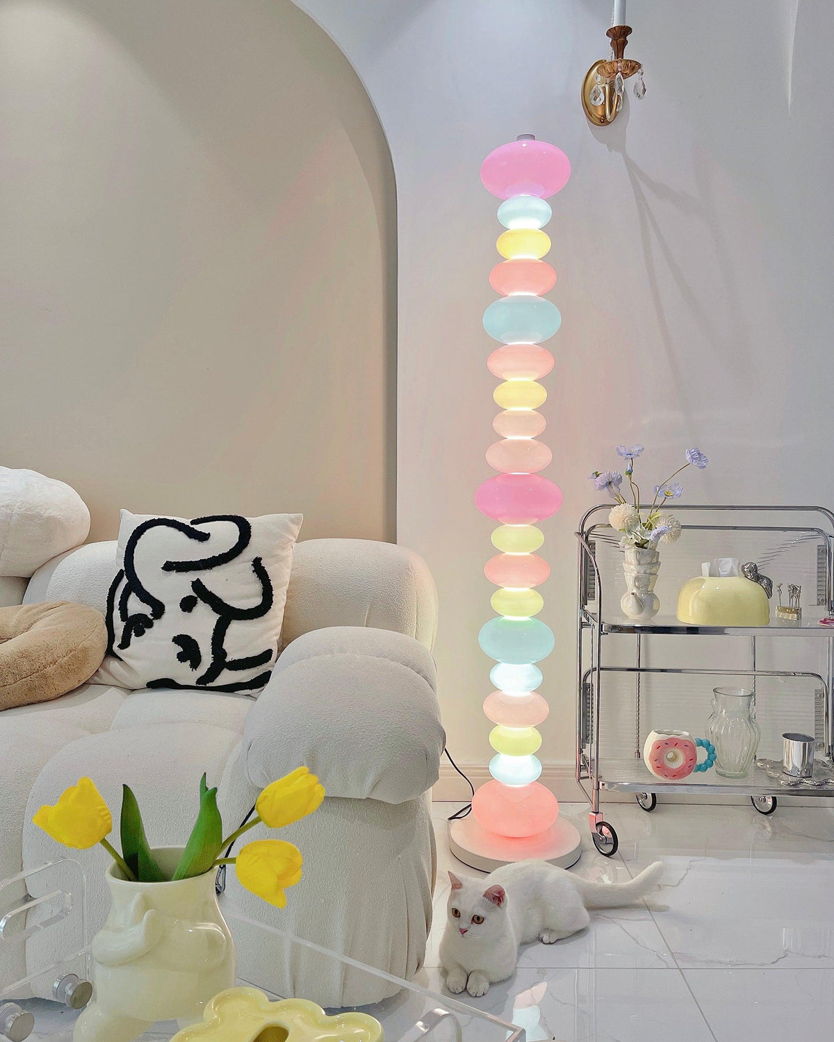 Avelare konstnärlig lekfull golvlampa i marmor