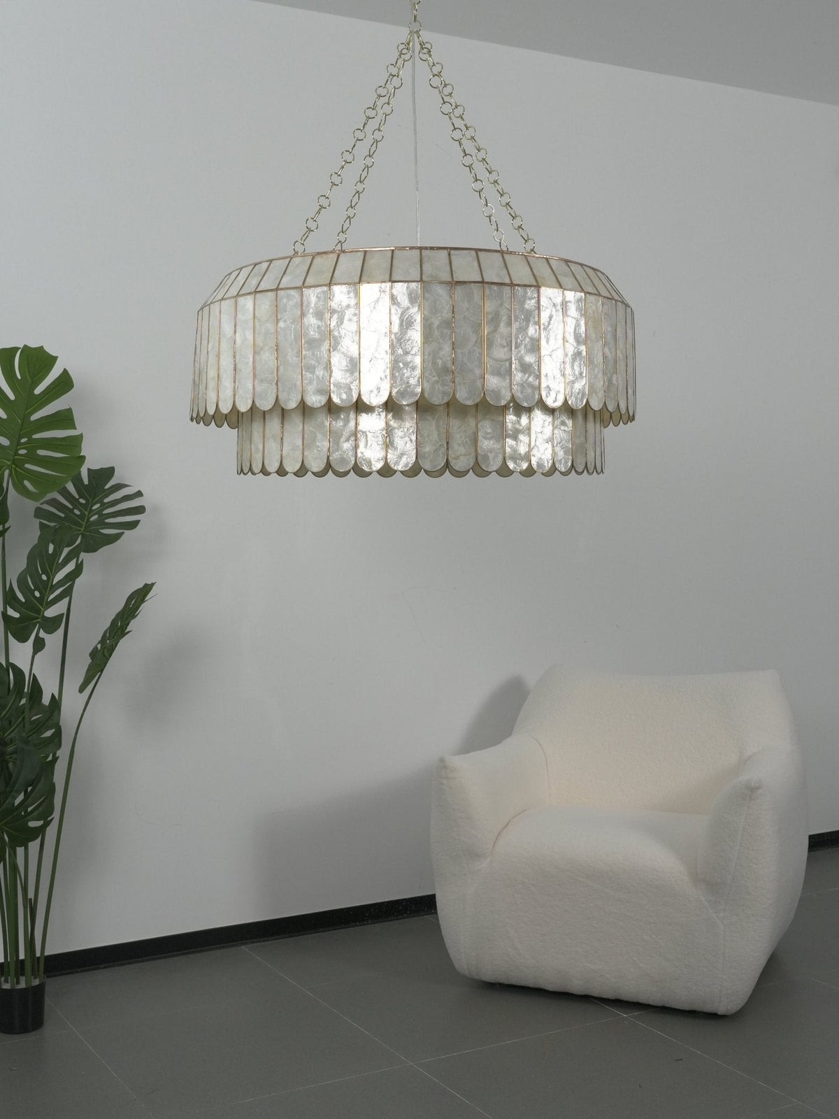 Holz Gold Shell -metallinen Aurelia-kattokruunu