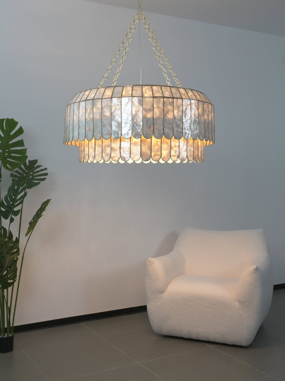 Holz Gold Shell -metallinen Aurelia-kattokruunu