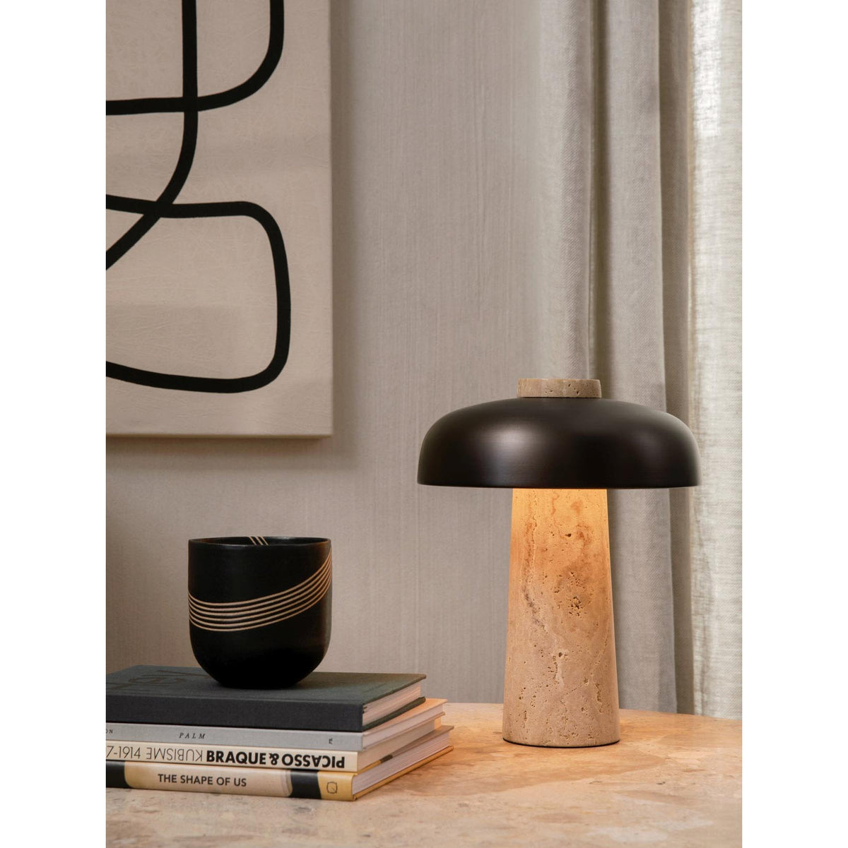 Oakley-travertinbordlampe