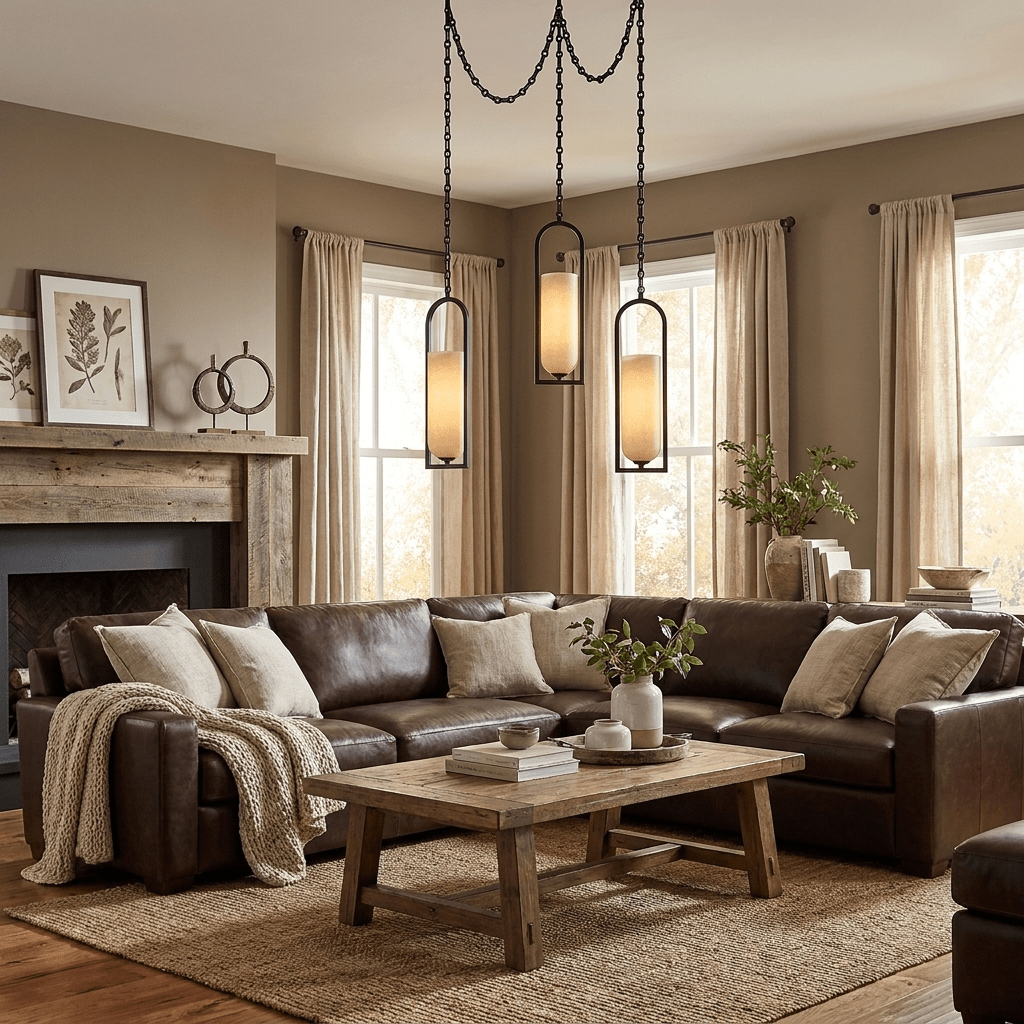 Candelabro lanterna Theron com corrente em cascata