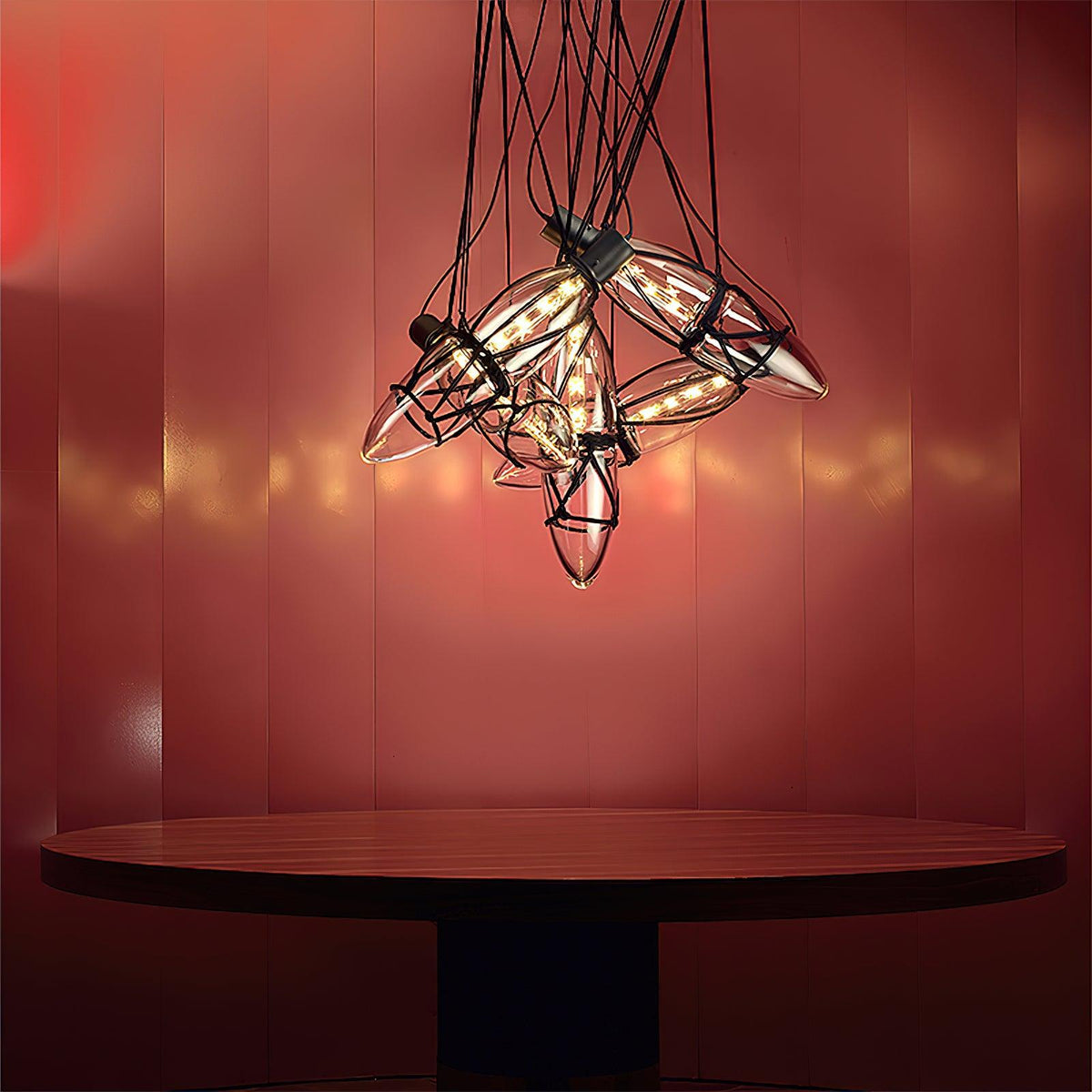 Sior kreativ flaskeformet pendellampe i glas