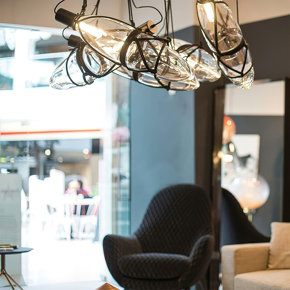 Sior kreativ flaskeformet pendellampe i glas