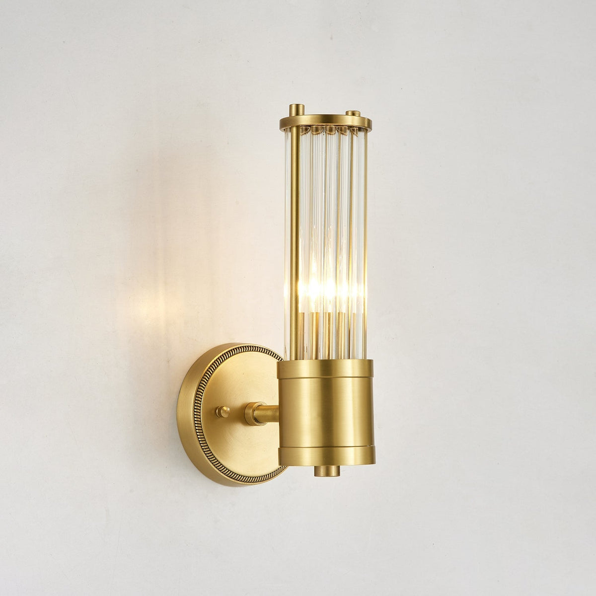 Vevenisra cylindrisk vägglampa i glas i nordisk stil