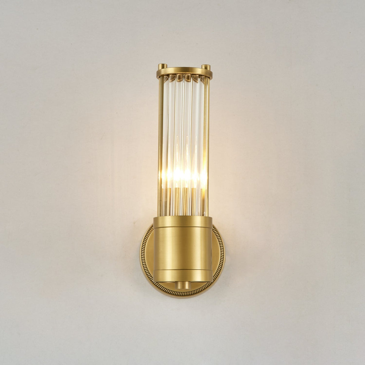 Vevenisra cylindrisk vägglampa i glas i nordisk stil