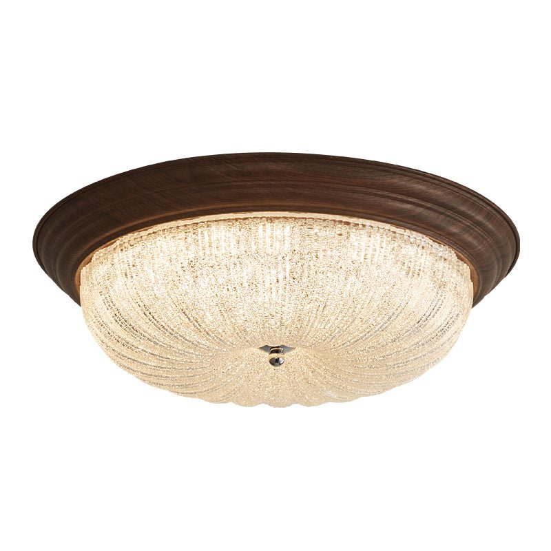 Tacell elegant premiumtaklampa i valnöt och glas