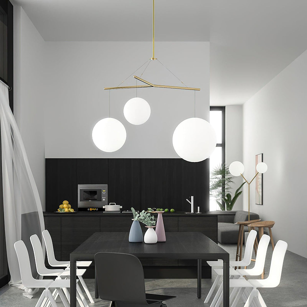 Triad minimalistisk pendellampa i glas