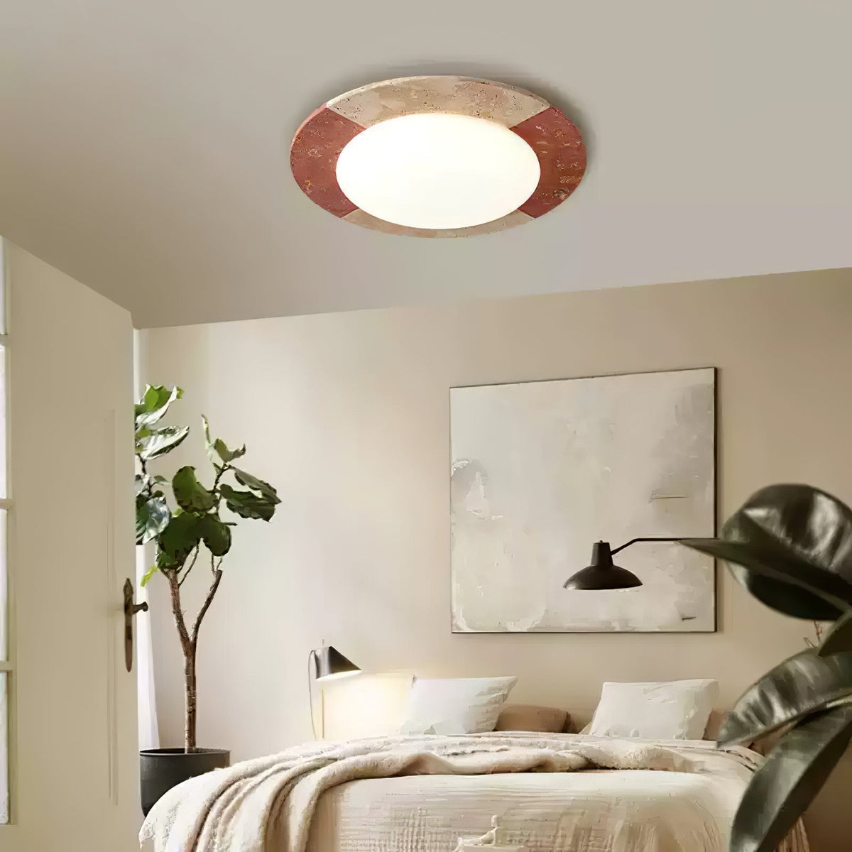 Candeeiro de teto Zeraeos em travertino