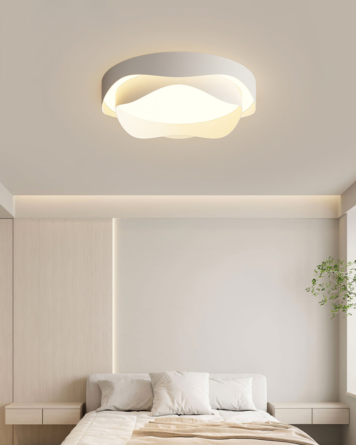 Elaisise hvid loftlampe til stuen