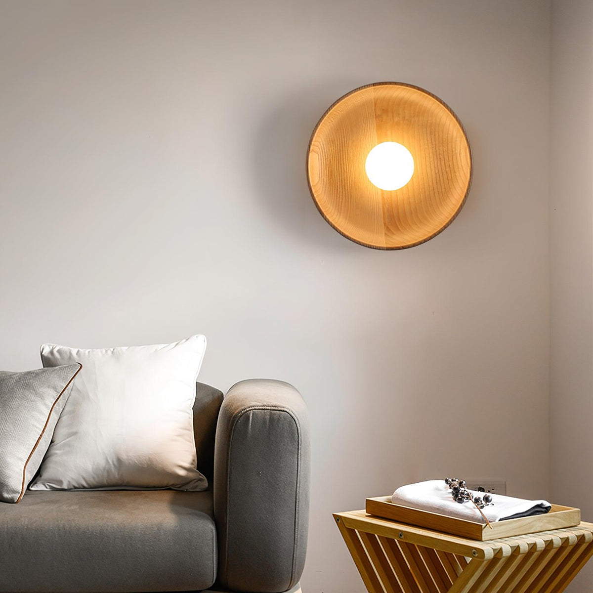 Sirixa moderni minimalistinen lasi-puu-seinävalaisin