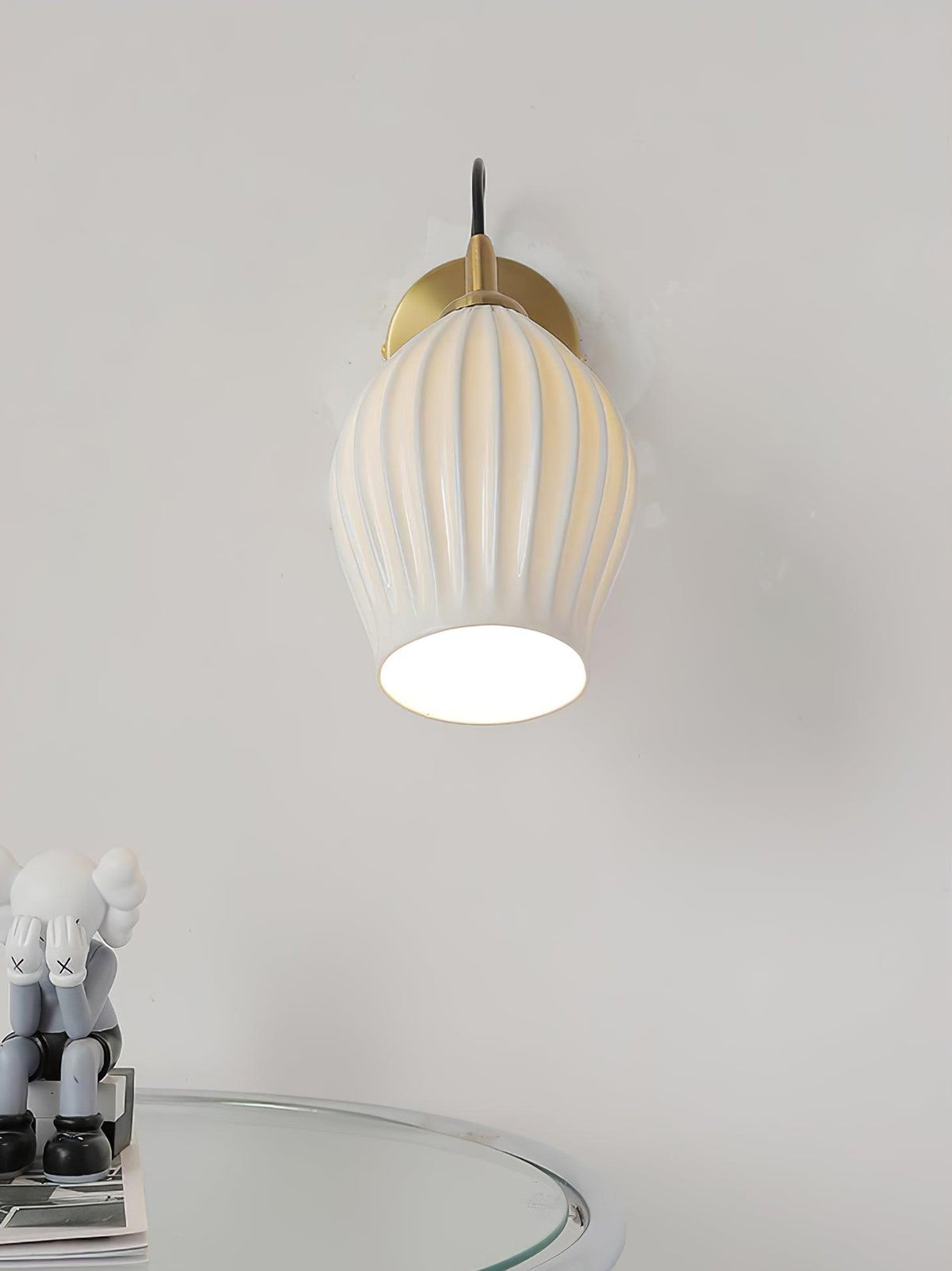 Zotalisra moderne minimalistisk væglampe i rillet keramik