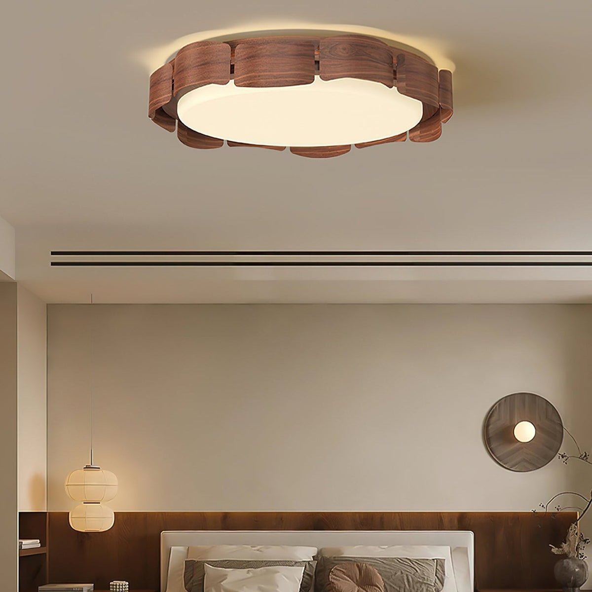 Ardura LED-loftlampe i valnød