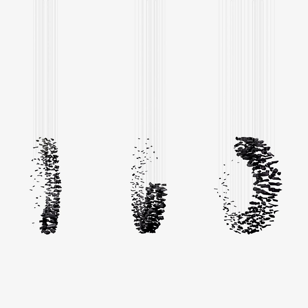 Arsilus skulpturel lysekrone i antracitfarvet sten, kugleformet