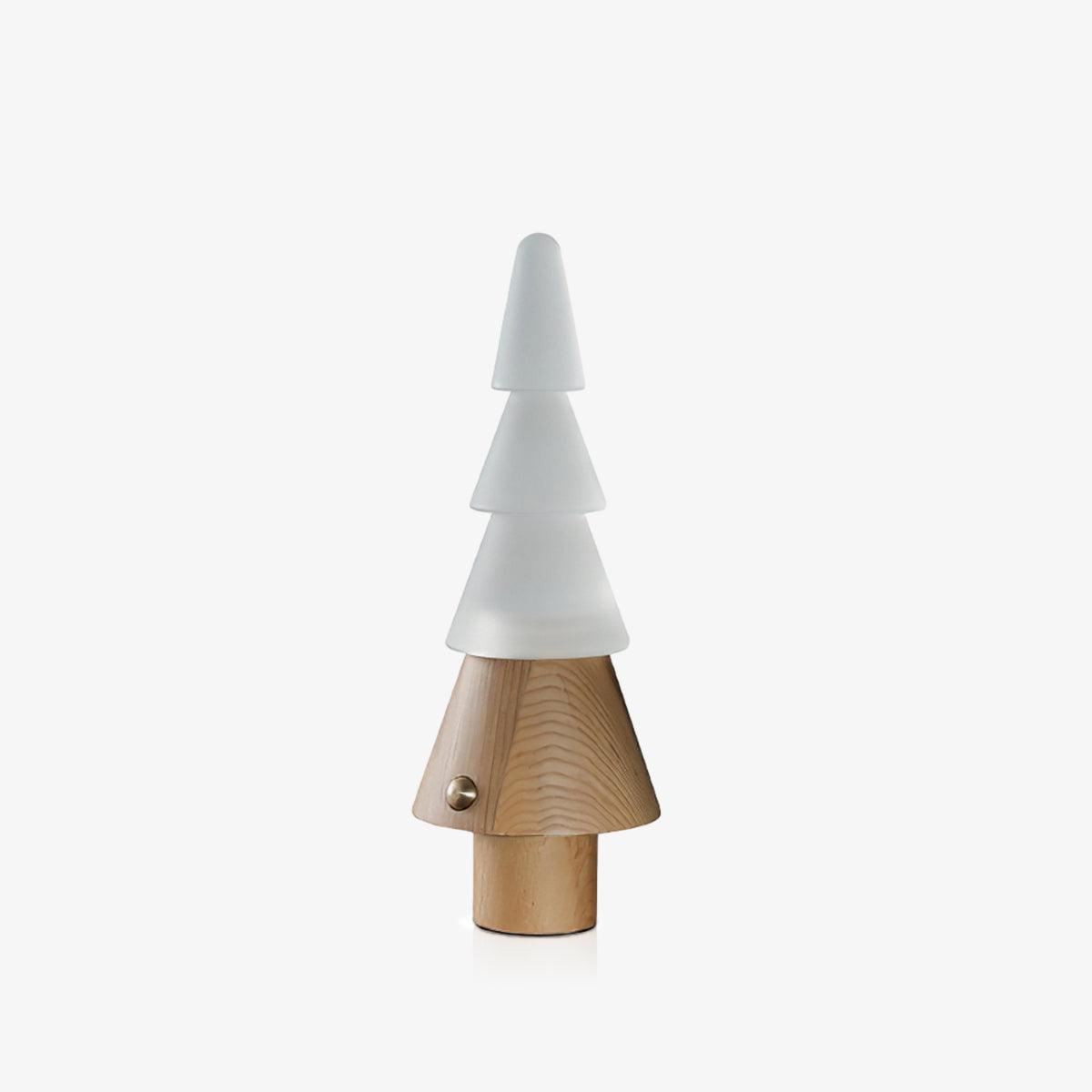 Elveette moderne bordlampe i træ