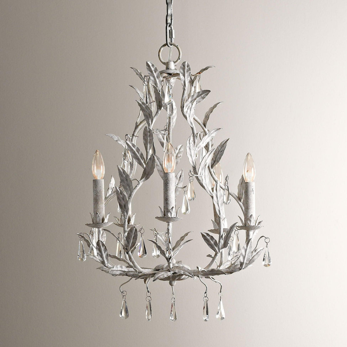 Sylvia vintage-lysekrone i glas