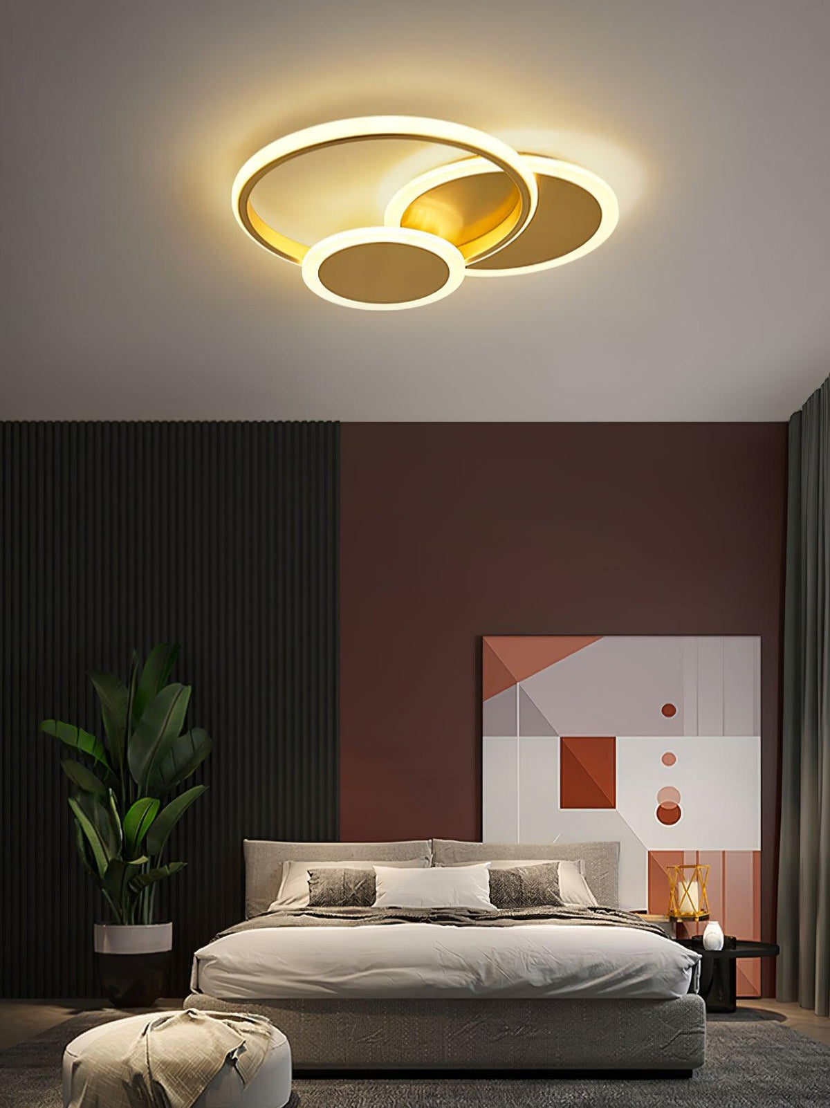 Insk kunstnerisk LED-loftslampe med cirkler