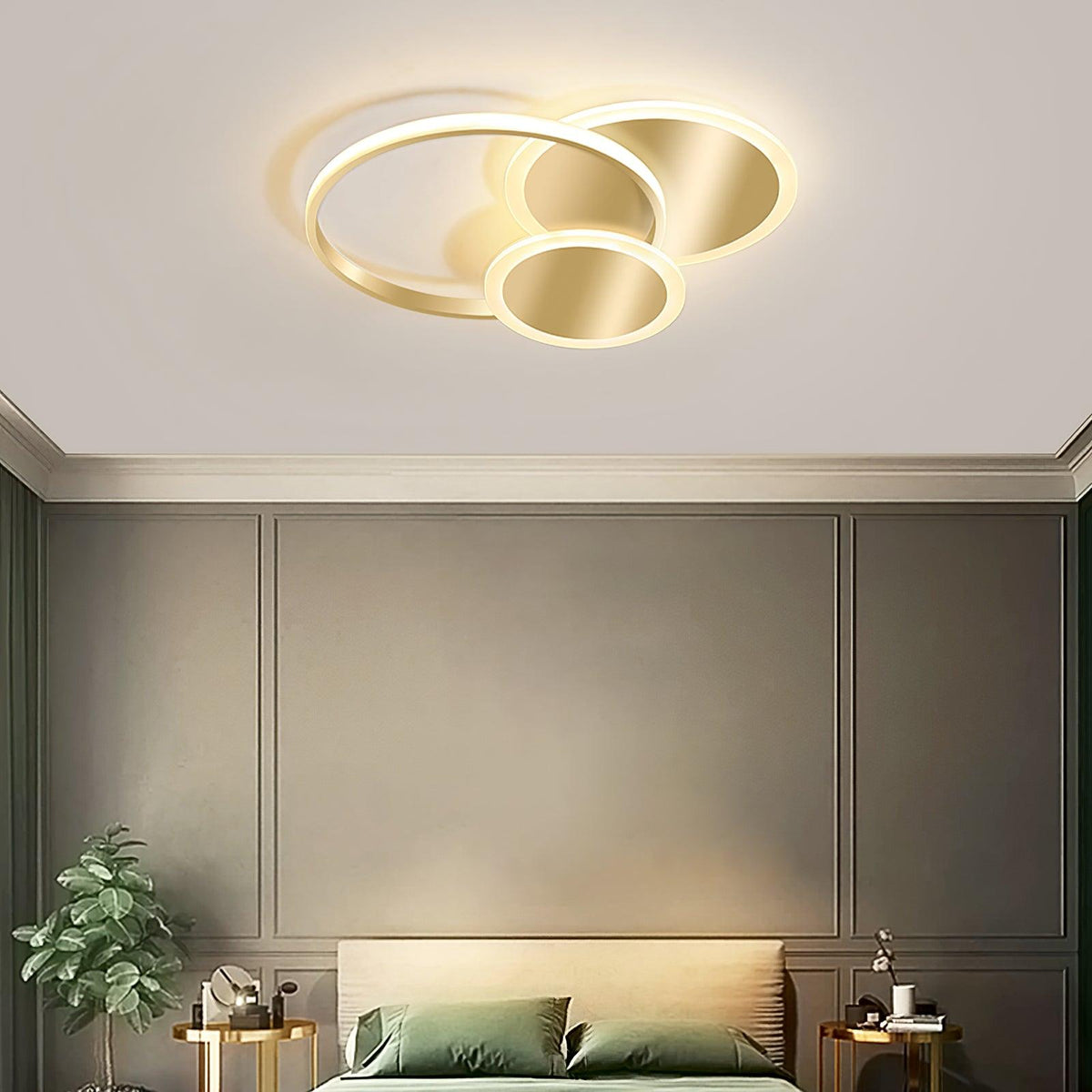 Insk kunstnerisk LED-loftslampe med cirkler