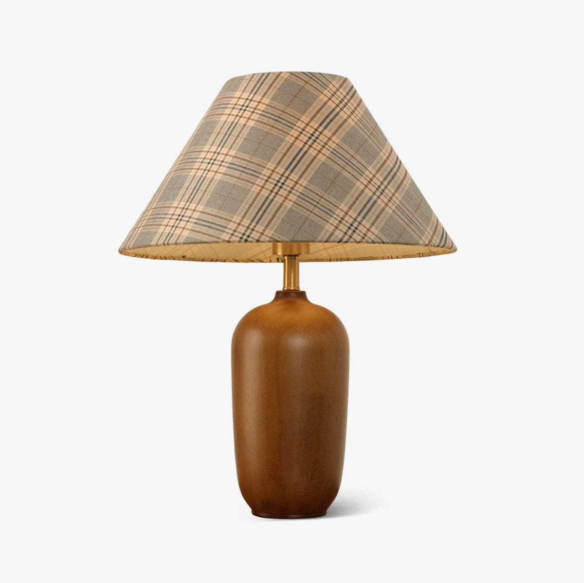 Klassisk bordslampa i trä och tyg Sienna