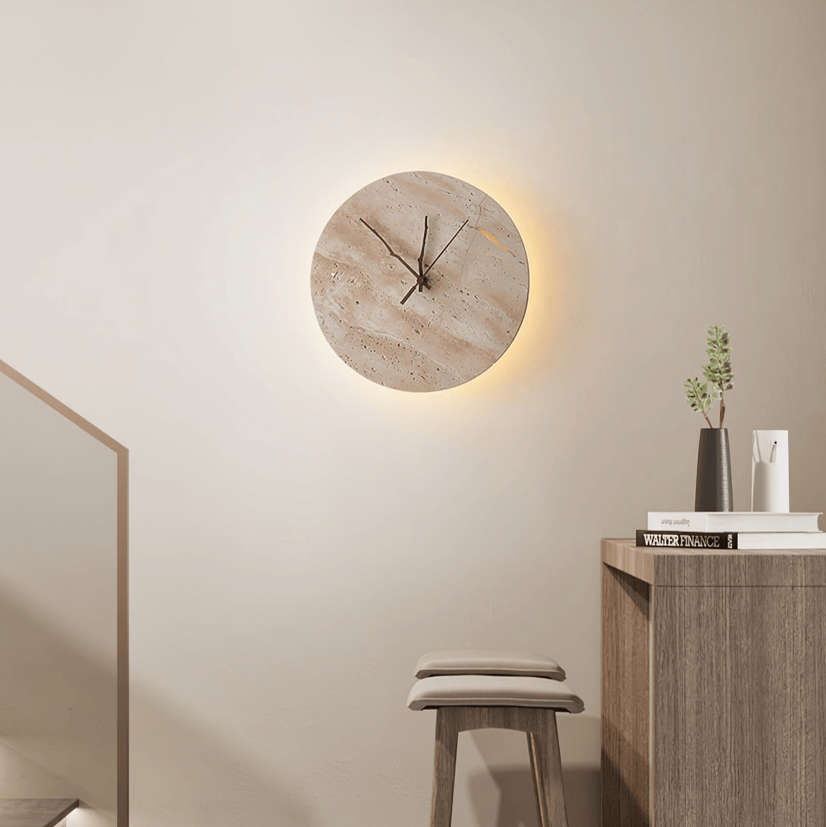 Nororielle minimalistinen travertiini-seinävalaisin