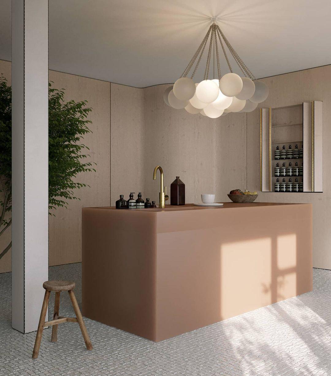Eiririra lysekrone i bobleformet matteret glas