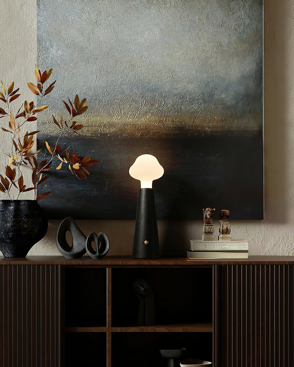 Mushio-bordlampe i træ med sky