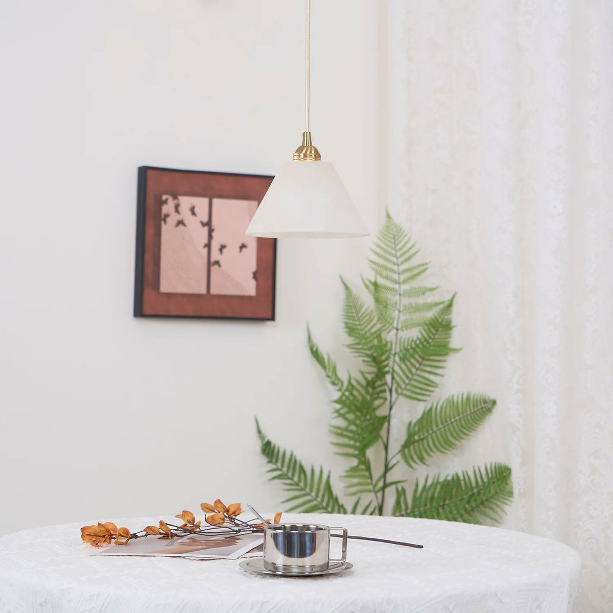 Alberise minimalistisk pendellampa i alabaster