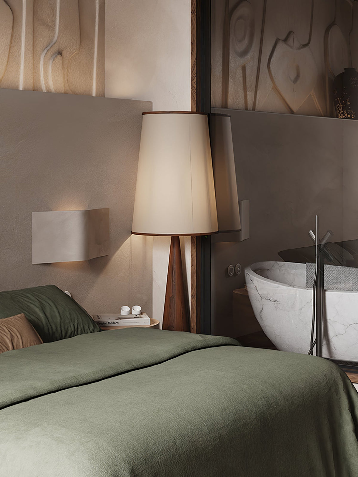 ConeLite minimalistisk konisk gulvlampe i træ