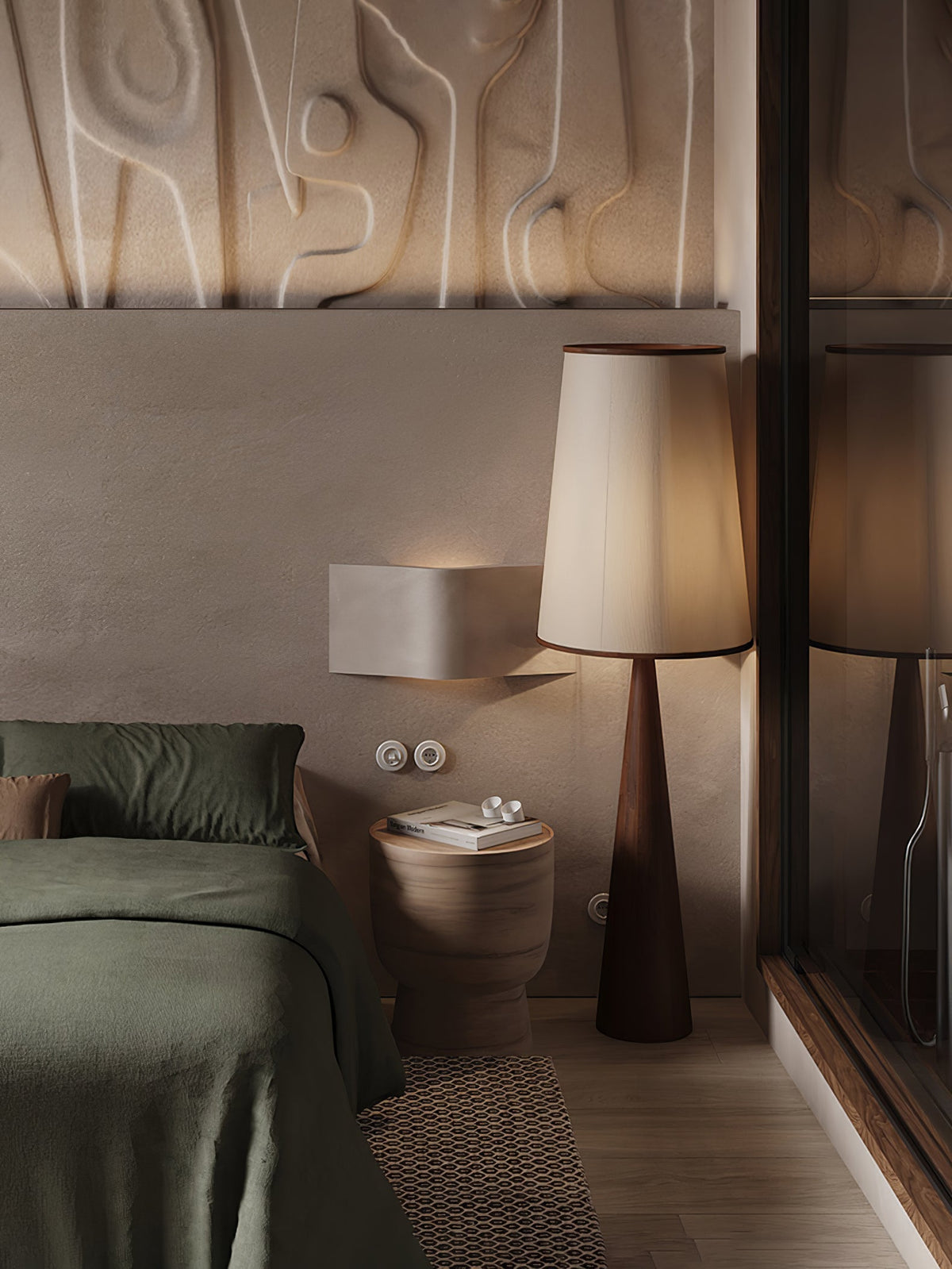 ConeLite minimalistisk konisk gulvlampe i træ