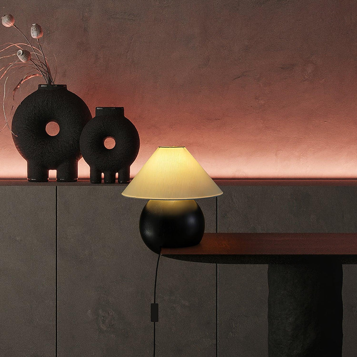Halise organisk bordslampa i trä