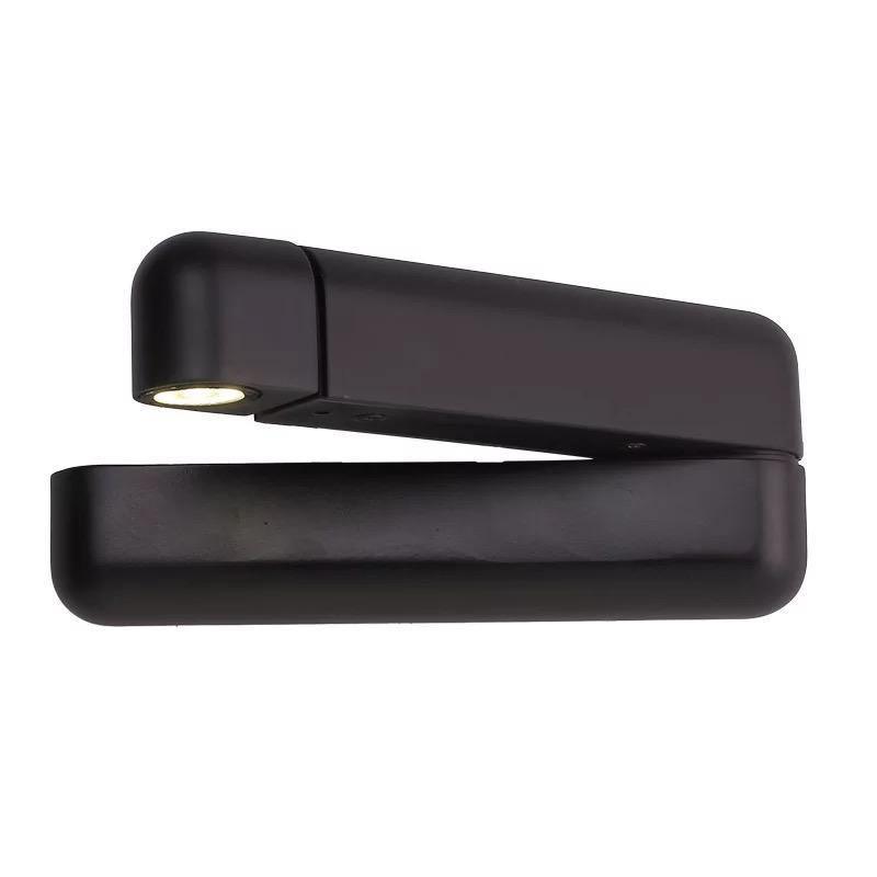 Soreora svartur LED-vegglampi, stillanlegur, með USB