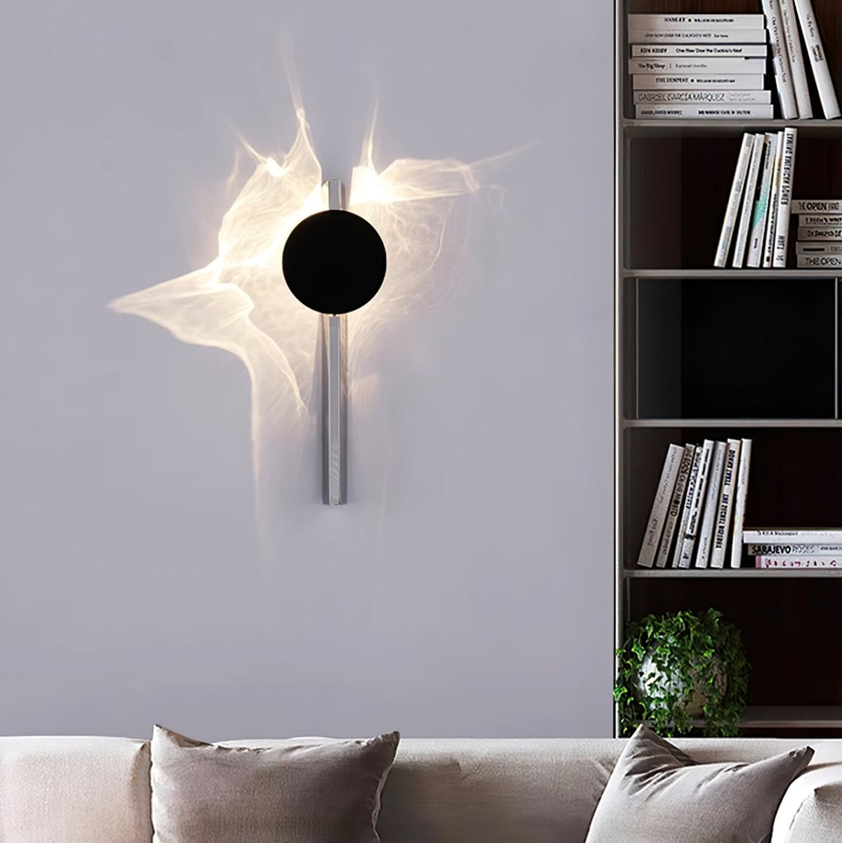 Pethr minimalistisk bølgevæglampe i stål