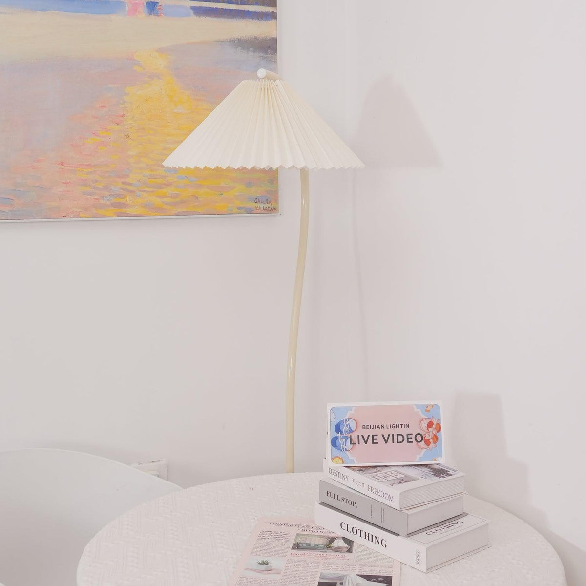 Candeeiro de pé minimalista em tecido Fyrel