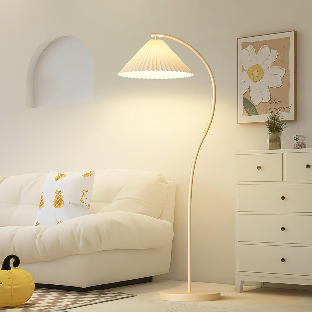 Candeeiro de pé minimalista em tecido Fyrel