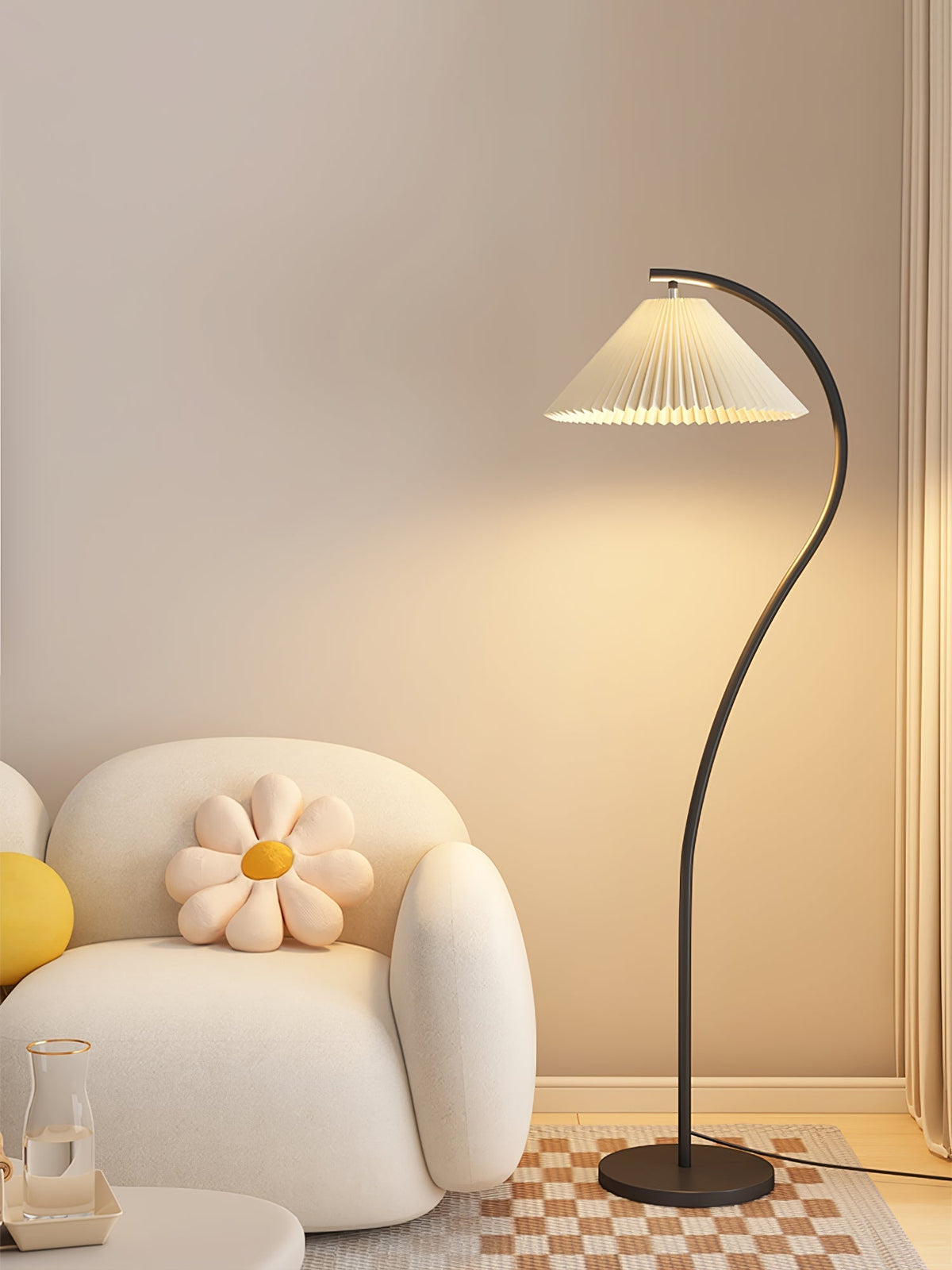 Candeeiro de pé minimalista em tecido Fyrel