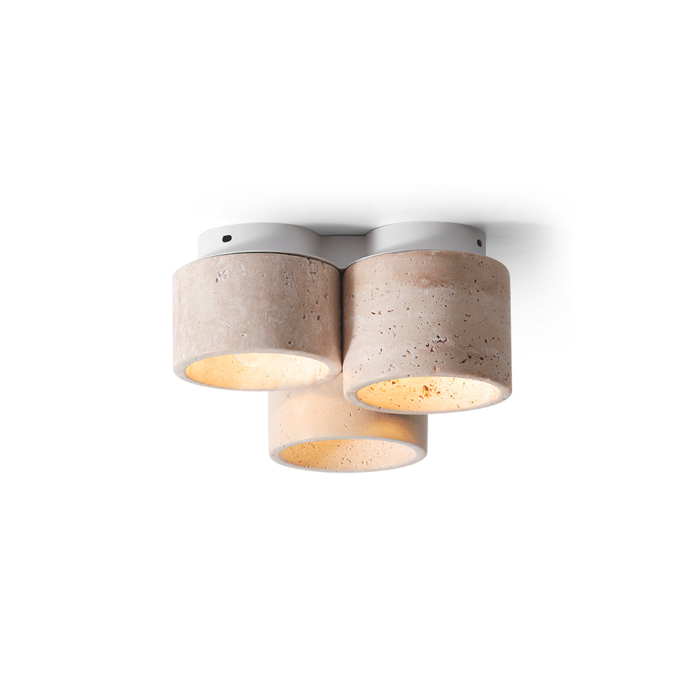 Valeneon-loftslampe 3 hoveder Travertin