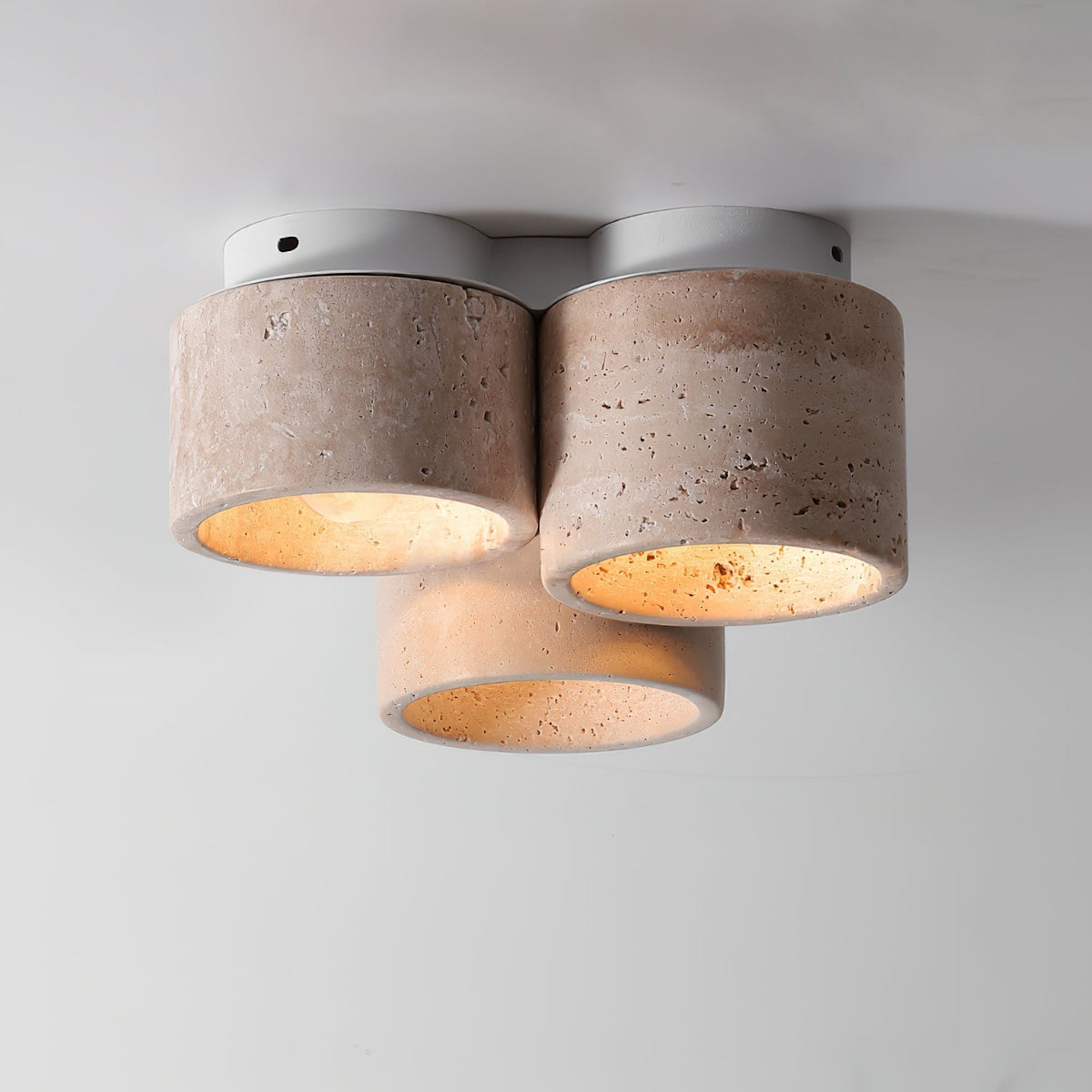 Valeneon-loftslampe 3 hoveder Travertin