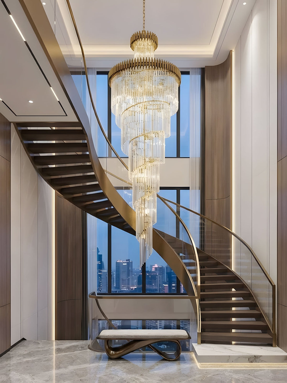 Elyelissa Crystal Spiral Chandelier