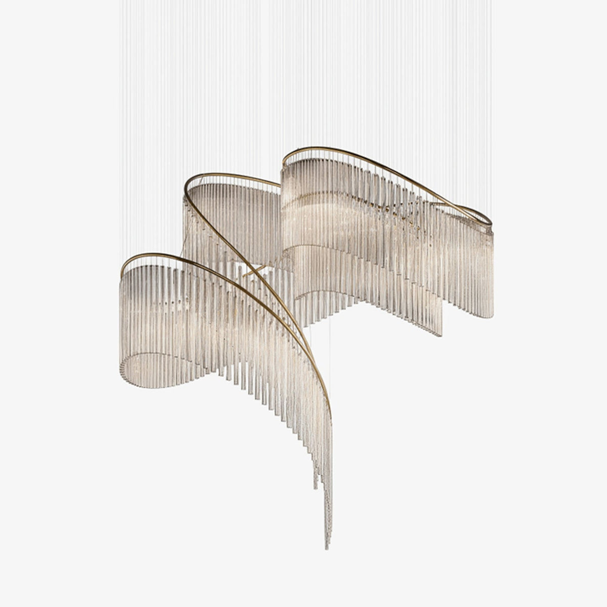 Rivella Shimmering Cascade-lysekrone i krystalglas
