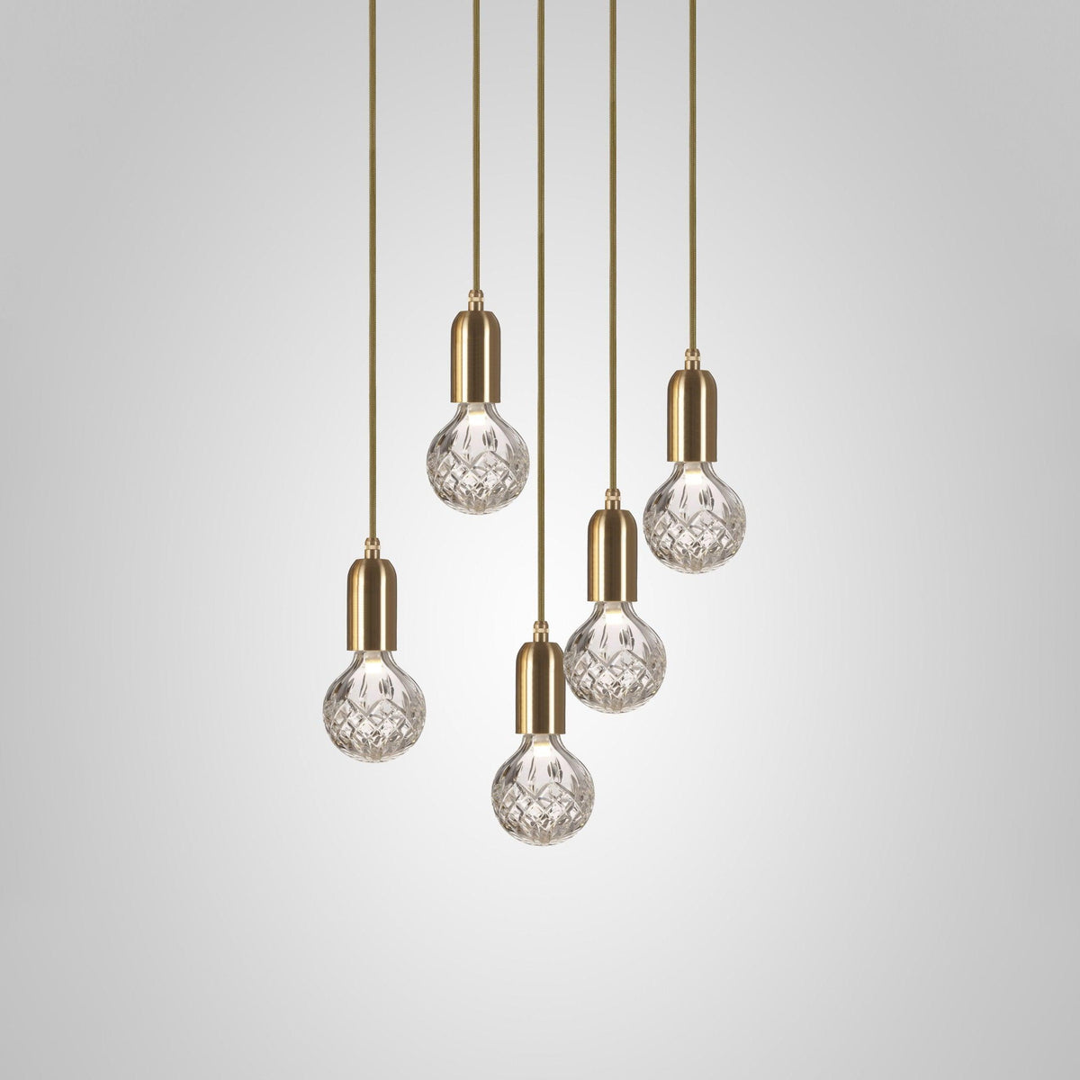 Candeeiro pendente Selanielle com lâmpada de cristal