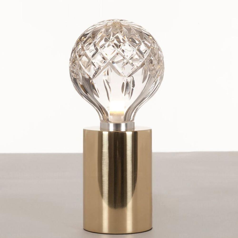 Lyrician industriel bordlampe i messing og glas