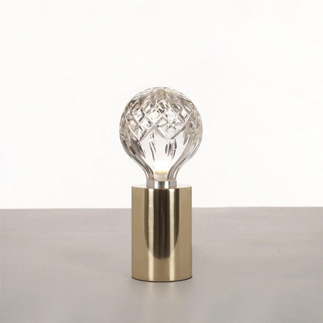 Lyrician industriel bordlampe i messing og glas