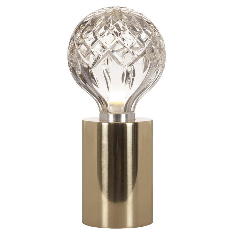 Lyrician industriel bordlampe i messing og glas