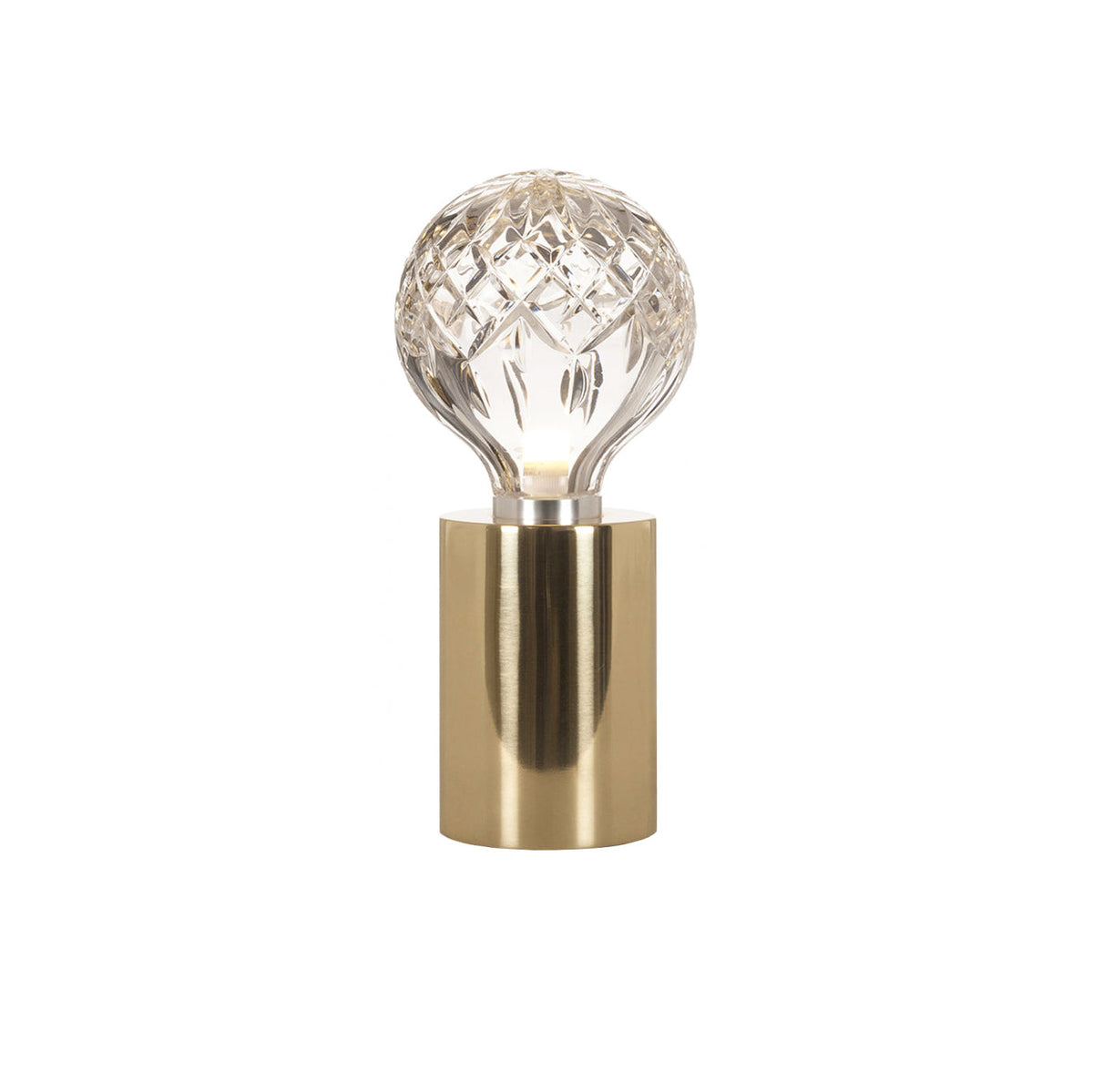 Lyrician industriel bordlampe i messing og glas