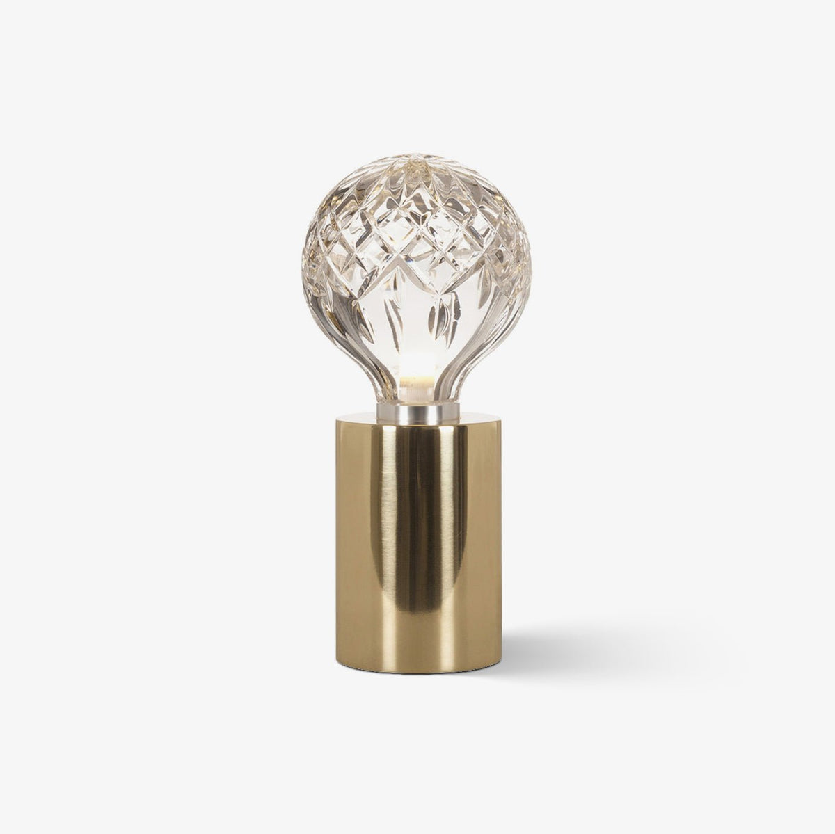 Lyrician industriel bordlampe i messing og glas